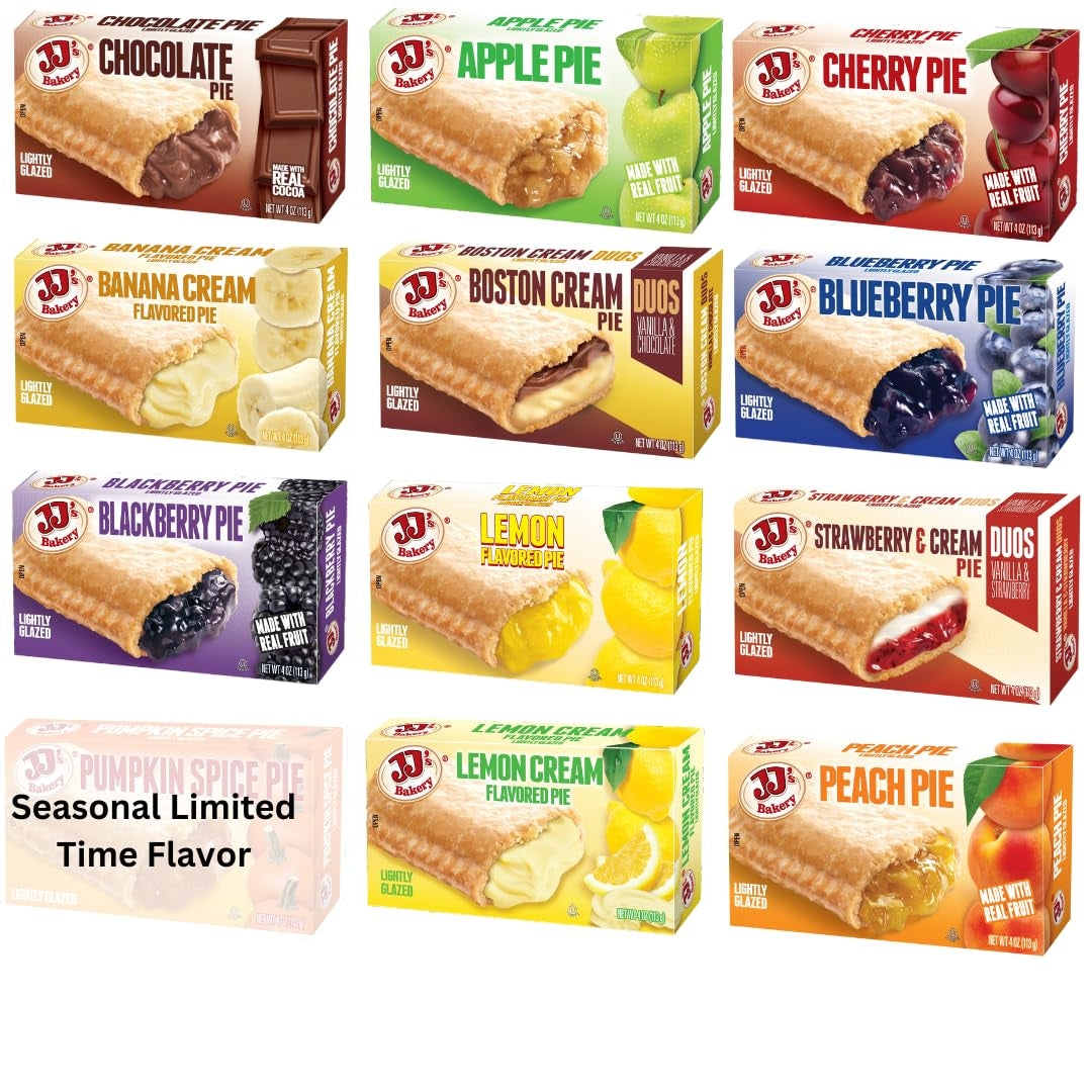 Ultimate Variety Pie Snack Pies, Individual Dessert, Fresh-Baked, Perfect for Snacks, Nut-Free, Kosher Parve, 4 Oz Each (Pack of 12) - WORLD TIME VISITS