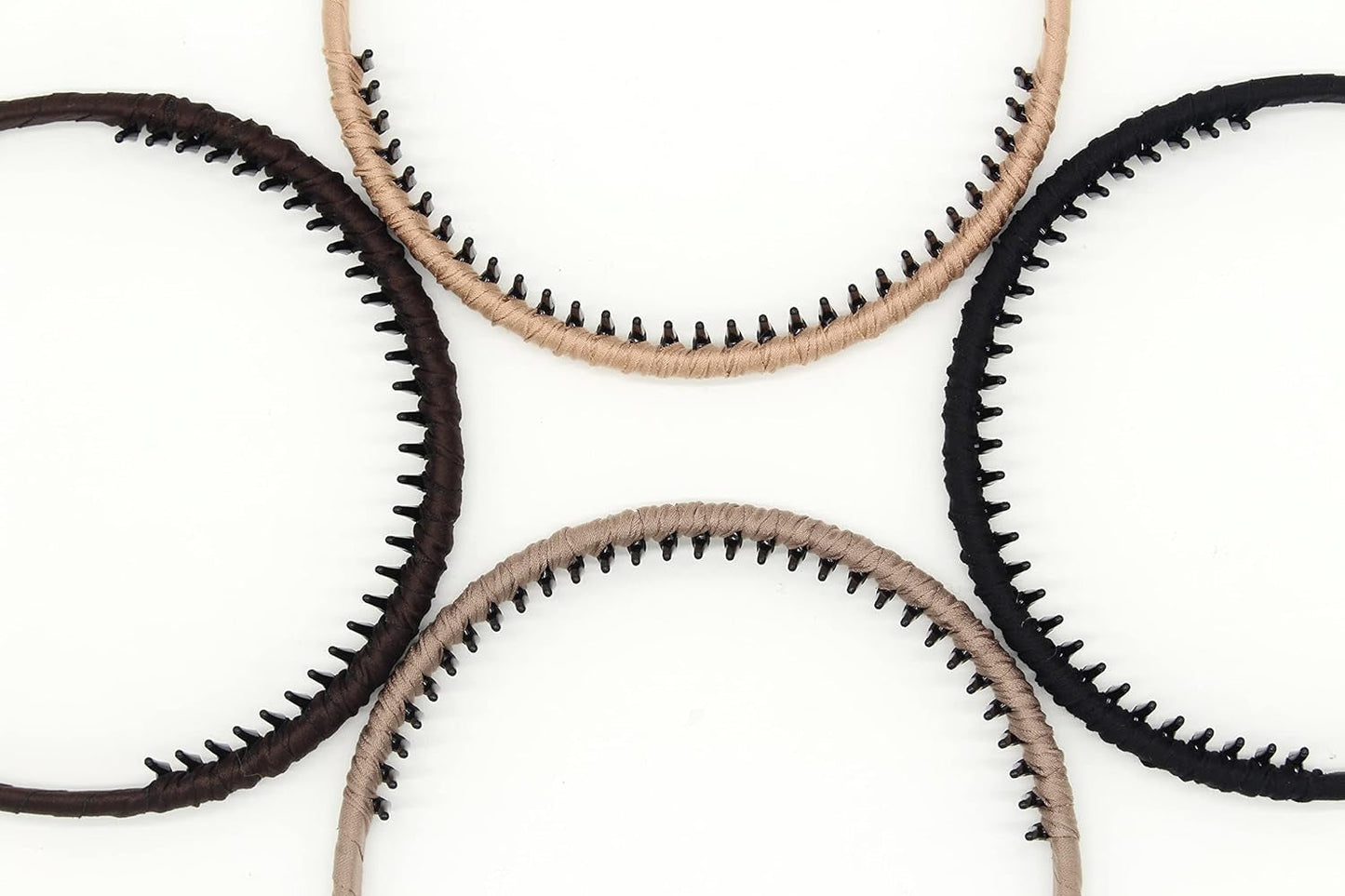 4Pcs Hairbands for Women, Non-Slip Zig Zag Headbands, Adjustable Teeth Comb Hair Hoop, Daily Use, Yoga, Spa, Parties, Resin Cotton Blend