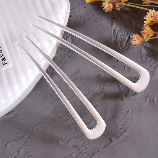 [2 Pack]  U-Shape Hairpins, Bride Hair Accessories Hair Pins Clip Vintage Hair Stick,Hairstyle Chignon for Women Girls-Silver