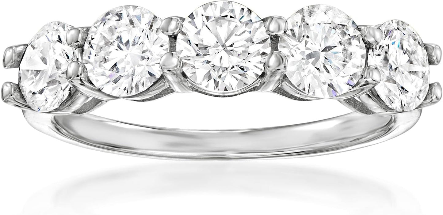 2.00 Ct. T.W. Lab-Grown Diamond 5-Stone Ring in 14Kt White Gold. Size 7