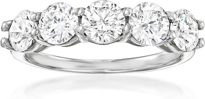 2.00 Ct. T.W. Lab-Grown Diamond 5-Stone Ring in 14Kt White Gold. Size 7