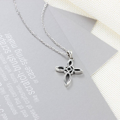 925 Sterling Silver Love Charm Celtic Knot Pendant Necklace Fashion Jewelry for Women Rolo Chain 18''