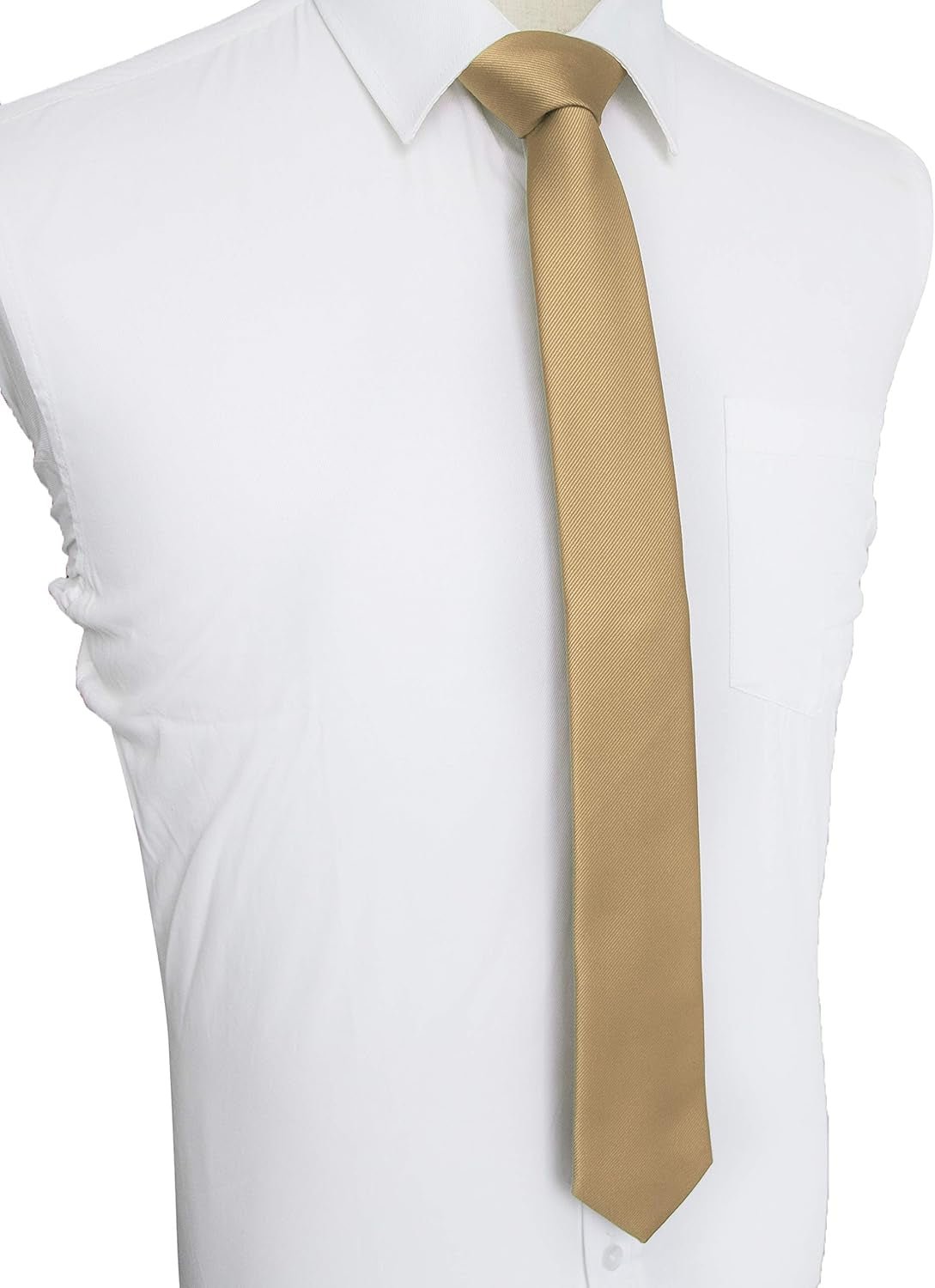 2.4" Solid Color Skinny Tie Slim Necktie for Men
