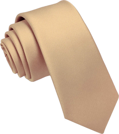 2.4" Solid Color Skinny Tie Slim Necktie for Men - WORLD TIME VISITS