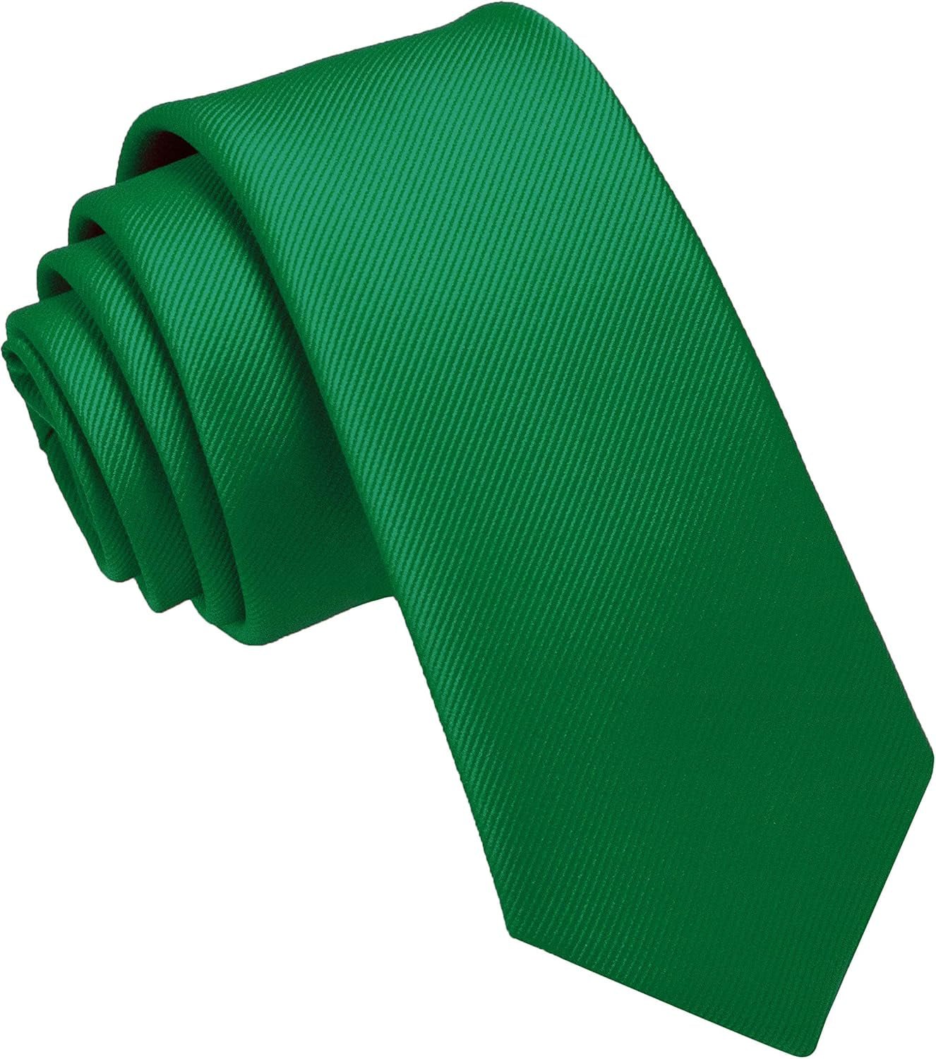 2.4" Solid Color Skinny Tie Slim Necktie for Men - WORLD TIME VISITS