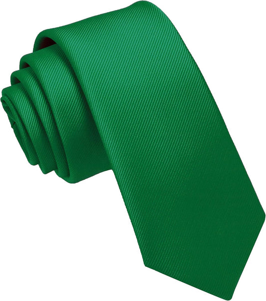2.4" Solid Color Skinny Tie Slim Necktie for Men - WORLD TIME VISITS