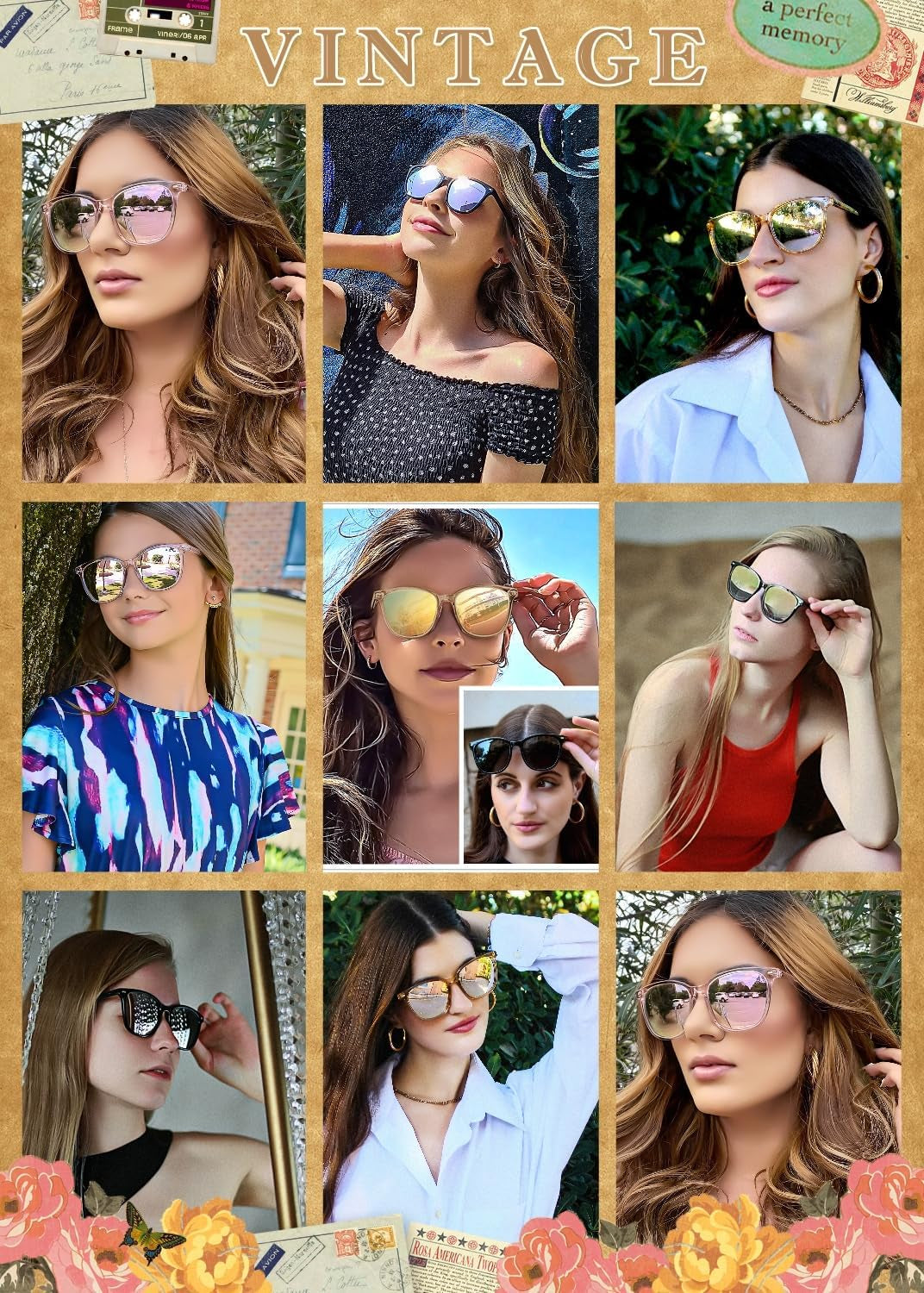 2 Packs Sunglasses for Women Polarized UV400 Protection Lens Big Frame Fashion Glasses Trendy Stylish Shade