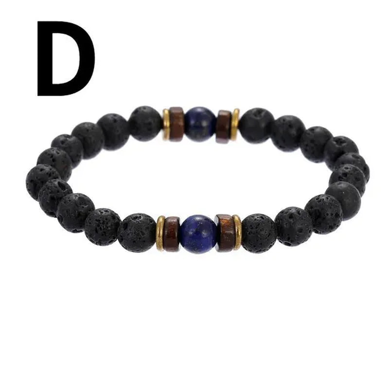 Luxury Fashion Men'S Creative Bead Bracelet Handwoven Adjustable Natural Stone Bead Bracelet Hip Hop Bracelet Men'S Jewelry Party Anniversary Gift Christmas Gift Jewelry