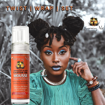 Jamaican Black Castor Oil Mousse Wrap Set Twist 7Oz | Excellent Hold, Luxurious Shine | Moisturizes with Frizz Control