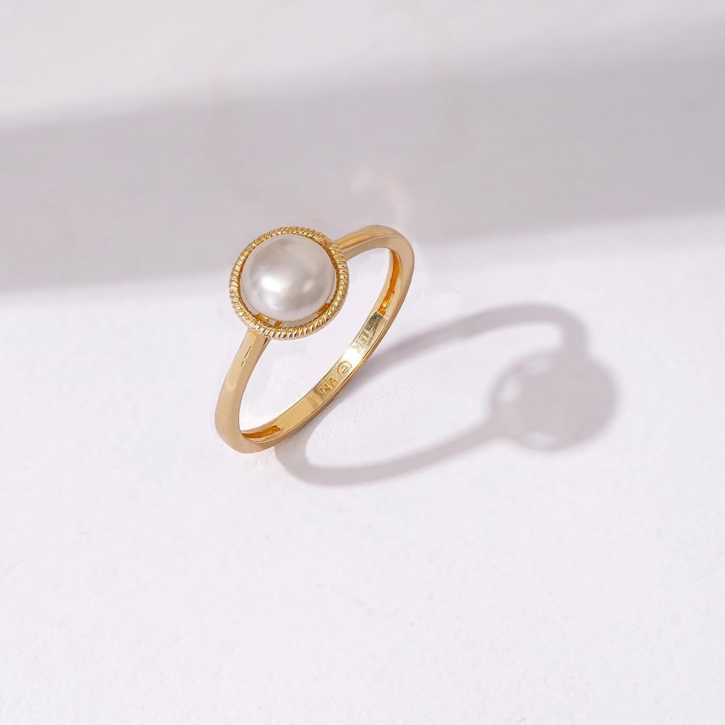 10K Gold Imported Crystal March Birthstone Ring (Previously Amazon Collection)