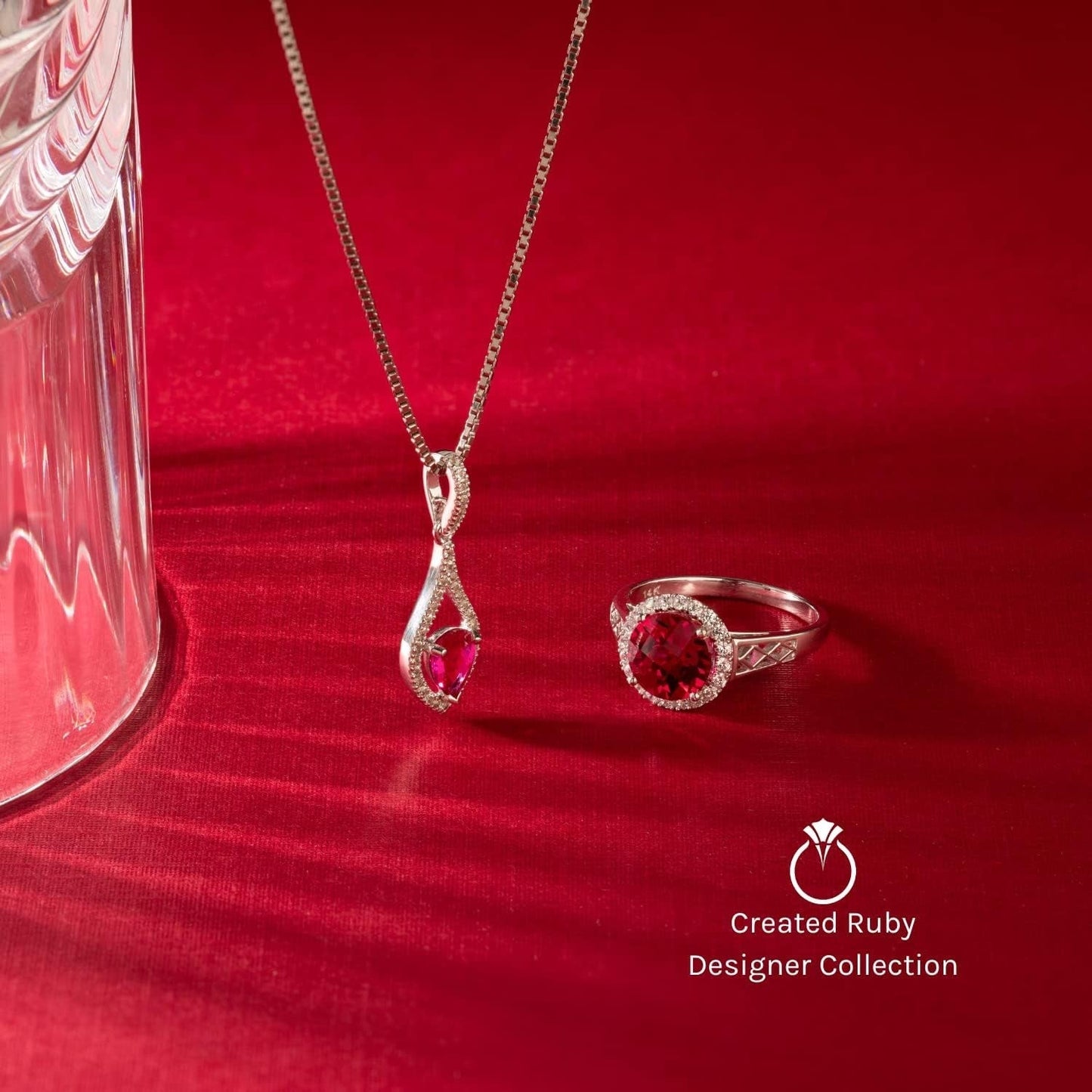 14K Yellow Gold Created Ruby Pendant for Women, Classic Solitaire, 2.50 Carats round Shape 8Mm, Valentine'S Gift for Her, Wife, Sister Valentines Gift for Women, Sparkling V-Day Gift