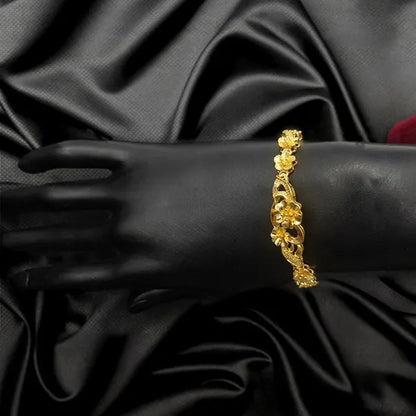 24K Pure Gold Women Bracelet Set Exquisite Flower Design Bracelet Gift Set