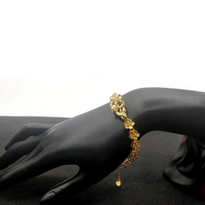 24K Pure Gold Women Bracelet Set Exquisite Flower Design Bracelet Gift Set