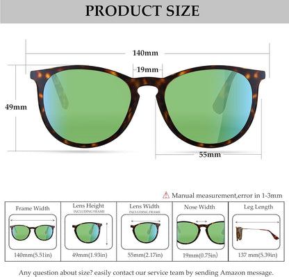 Vintage round Polarized Sunglasses for Women Men Classic Retro Trendy Designer Style Sun Glasses UV400 Protection