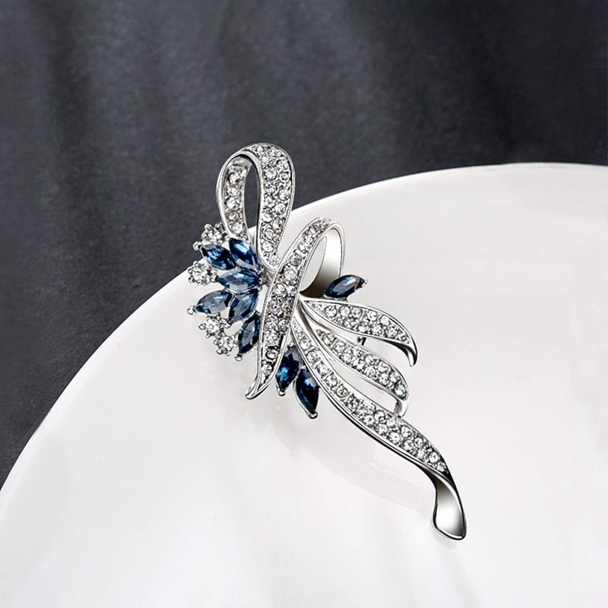 Created Crystal Brooch Fancy Vintage Style Flower Brooch Pin for Women, Girls, Ladies with Blue/Purple Created Crystal | Vintage Fashion | Brooches and Pins for Women | Ladies Jewelry