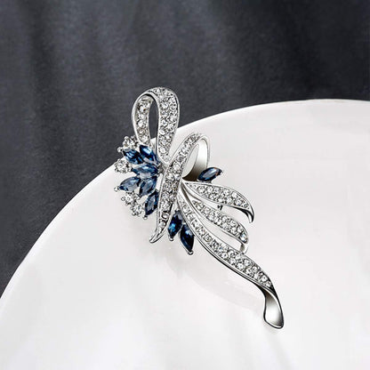 Created Crystal Brooch Fancy Vintage Style Flower Brooch Pin for Women, Girls, Ladies with Blue/Purple Created Crystal | Vintage Fashion | Brooches and Pins for Women | Ladies Jewelry