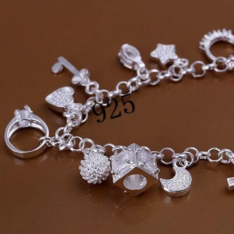 Fashion Jewelry 925 Silver Chain Bracelets for Men or Women