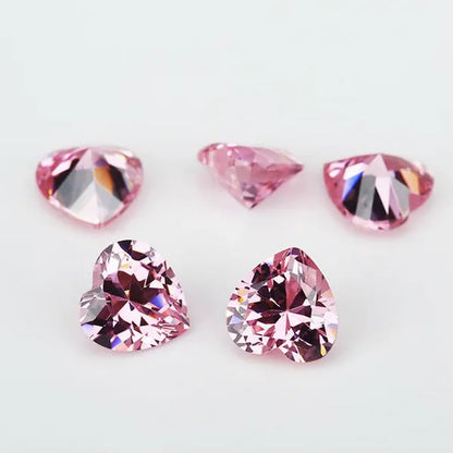 50Pcs 3X3~15X15 AAAAA Heart Shape White , Voilet,Olive , Purple, Black, Pink Cubic Zirconia Stone Loose Cz