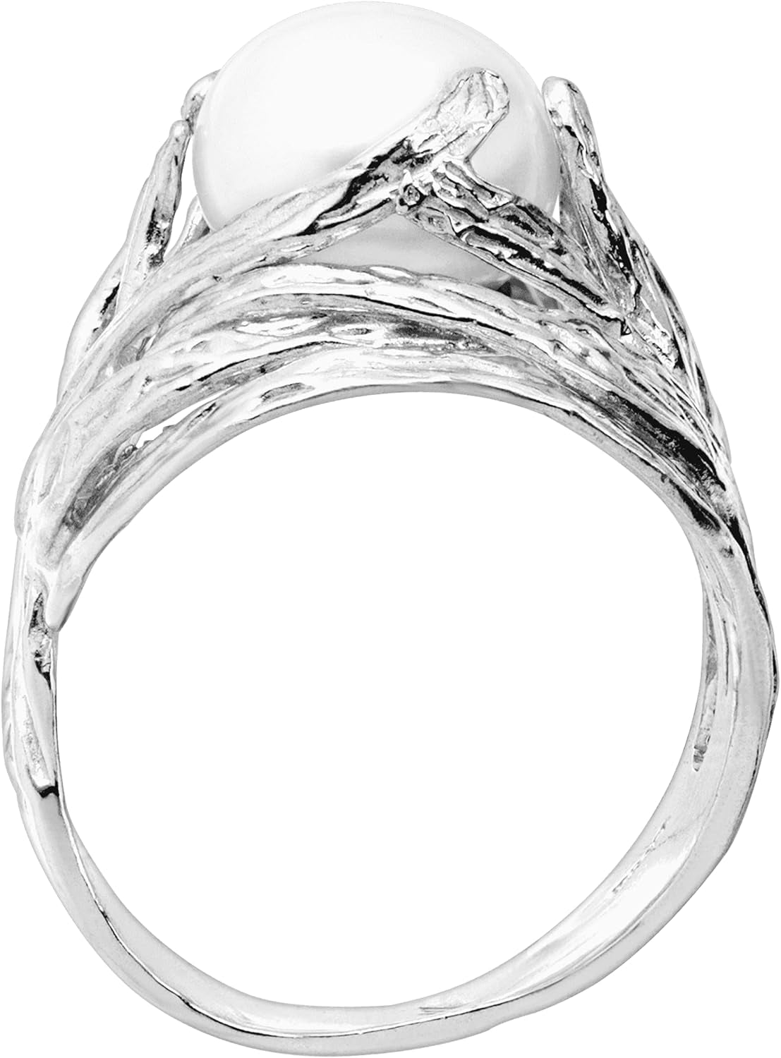 'Nested Cultured Pearl' 9.5-10 Mm Freshwater Cultured Pearl Ring in Sterling Silver