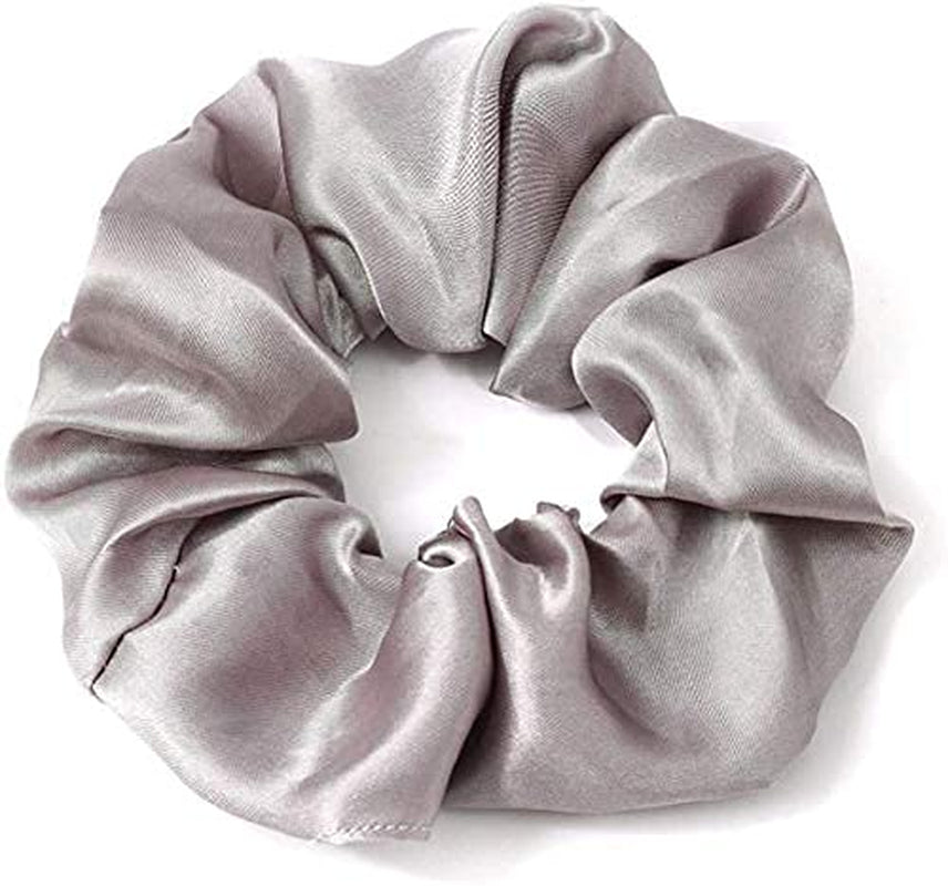 6 Pieces Satin Silk Scrunchies for Hair, Big Hair Scrunchies Satin Hair Ties Ponytail Holder No Hurt Your Hair Wedding Bridal Silk Hair Ties