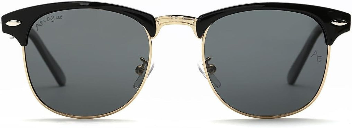 Polarized Sunglasses for Women and Men Semi Rimless Frame Retro Sun Glasses AE0369