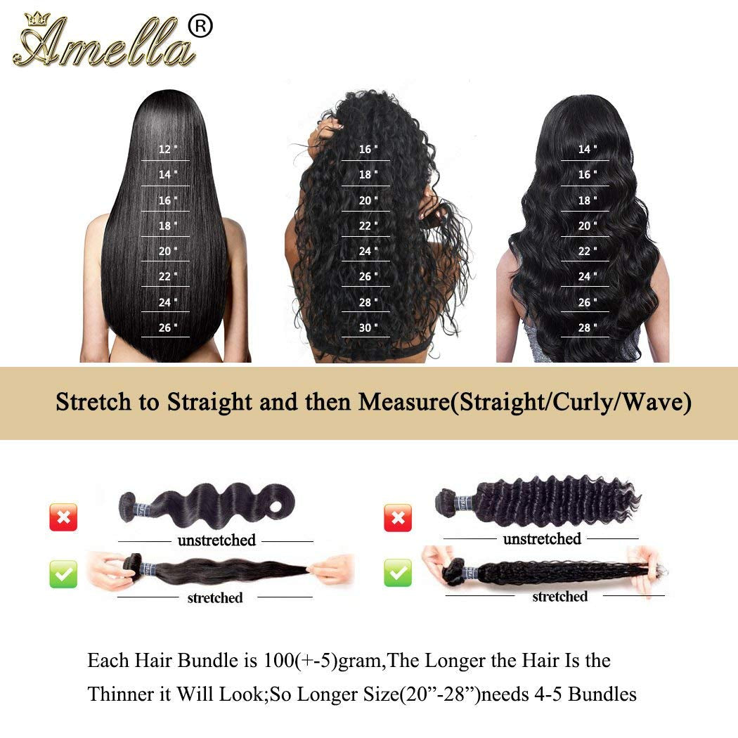 Hair 100% Unprocessed Virgin Brazilian Human Hair Brazilian Body Wave 3 Bundles (16 18 20,285G) Hair Extensions Grade 8A Remy Human Hair Bundles Natural Black Color