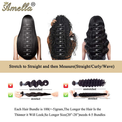 Hair 100% Unprocessed Virgin Brazilian Human Hair Brazilian Body Wave 3 Bundles (16 18 20,285G) Hair Extensions Grade 8A Remy Human Hair Bundles Natural Black Color