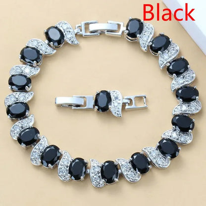 925 Silver Bracelet Multi-Color Zircon Bracelet Health Fashion Jewelry for Women 12 Colors Gemstone