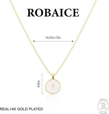 Cross Necklace for Women Dainty 14K Gold Plated Cross Necklace, Simple Cute Gold Cross Charm Necklaces for Women Easter Christian Baptism Religious Faith Jewelry Gifts