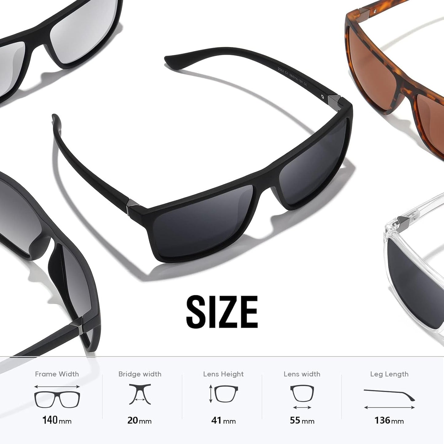 Sunglasses Men Polarized Sunglasses for Mens and Womens,Black Retro Sun Glasses Driving Fishing UV Protection