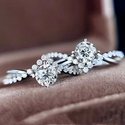 Luxury Bride Jewelry Trendy 925 Sterling Silver Criss Cross Ring White Sapphire Eternity Diamond Engagement Rings for Women Wedding Accessories Anniversary Party Gift