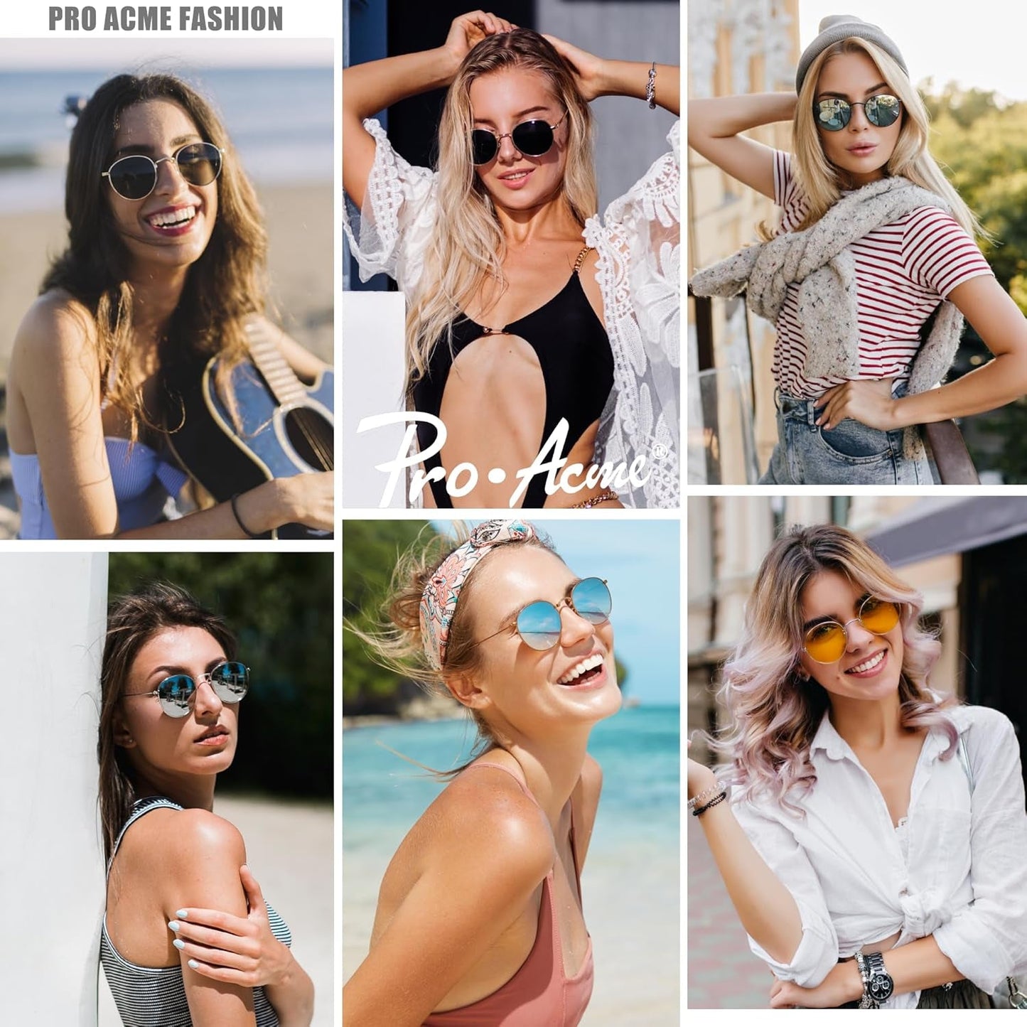 Small round Metal Polarized Sunglasses for Women Retro Designer Style - WORLD TIME VISITS