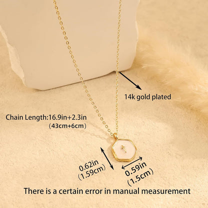 Cross Necklace for Women,14K Dainty Gold Plated Cross Necklaces Simple Pendant Necklaces for Women Trendy Small Gold Charm Necklace Cute Choker for Women Jewelry Gifts