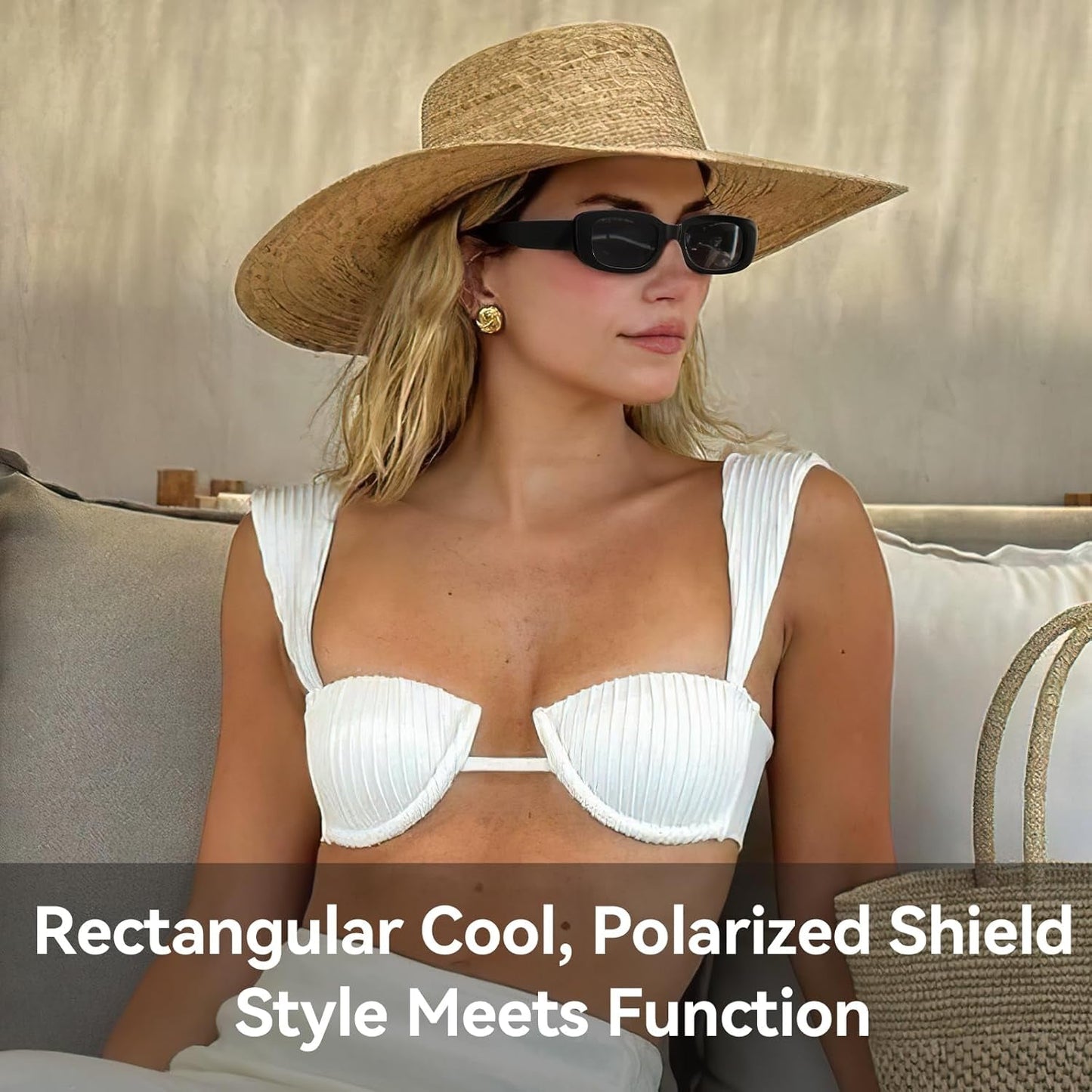 Rectangle Sunglasses for Women Men Trendy Retro Fashion Sunglasses UV 400 Protection Square Fram