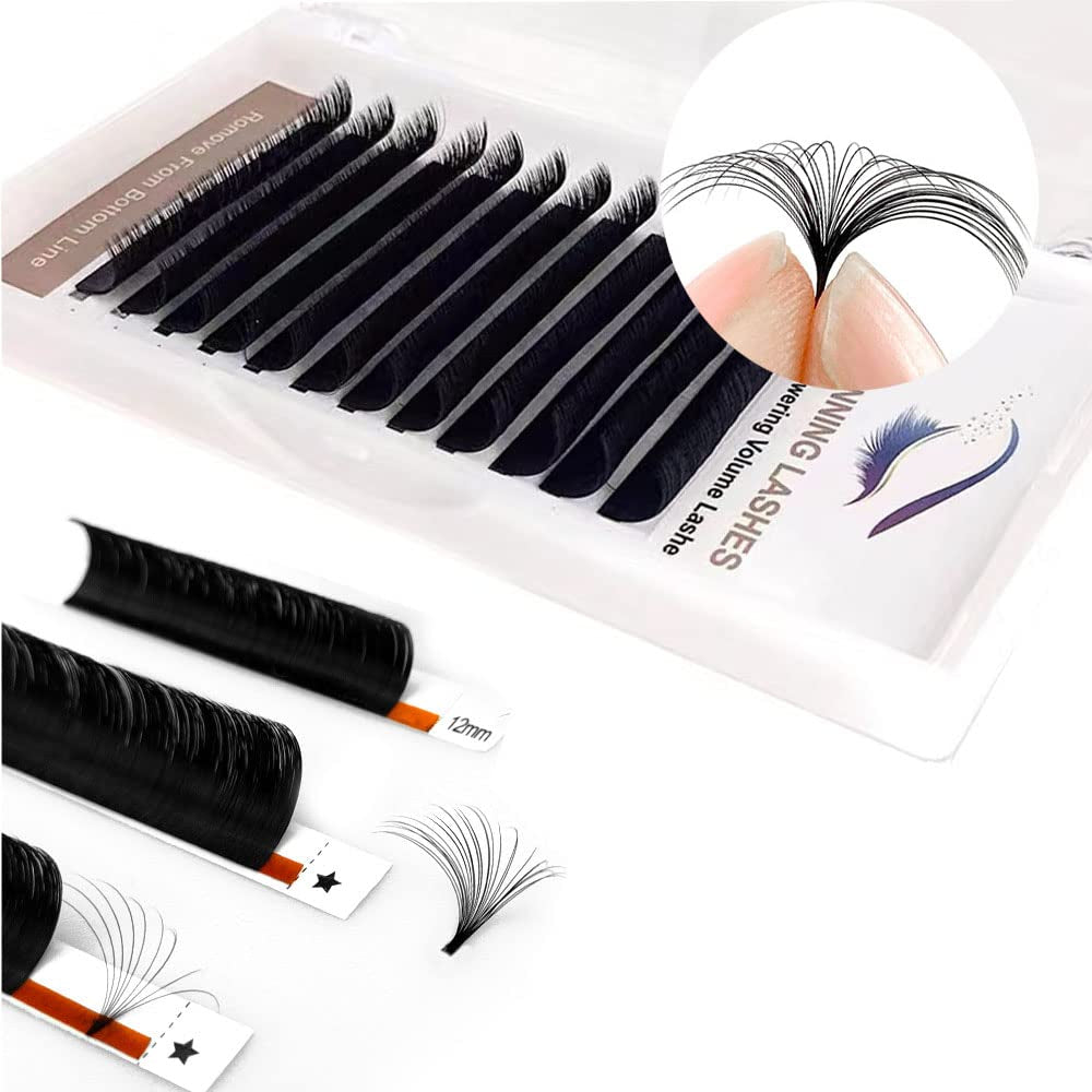 Volume Eyelash Extensions 0.05/0.07 Easy Fan Volume CC/D Curl | 8-15Mm Length | Easy Fan Volume Lashes 2D-20D Self Fanning Volume Lashes Long Lasting Blooming Lashes(0.05 CC 14Mm) - WORLD TIME VISITS