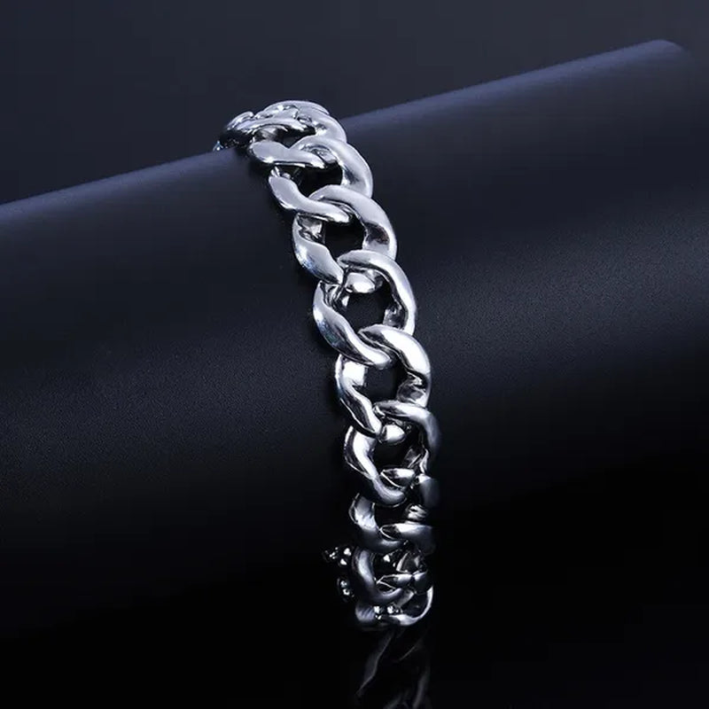 Hot jewelry diamond bracelet stainless steel bracelet Cuban men's gold bracelet platinum bracelet hip hop bracelet