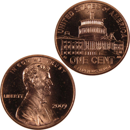 Collectible 2009 Lincoln Bicentennial Cent Coins, BU Uncirculated Mint State Master Coins