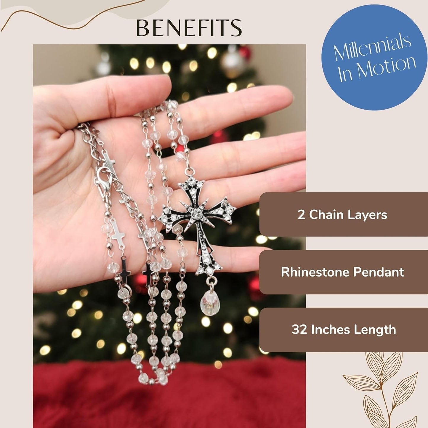 Contemporary Cross Pendant Necklace