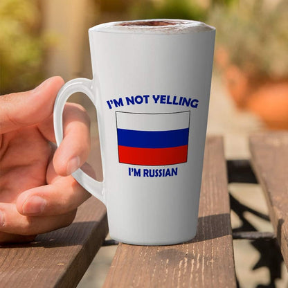 Ceramic Custom Latte Coffee Mug Cup I'M Not Yelling I Am Russian Russia Countries Tea Cup 12 Oz Design Only