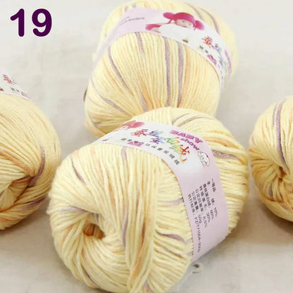 Sale New 300G/882Y Soft Cashmere Silk Wool Hand Knitting Baby Yarn Yellow Purple 1819