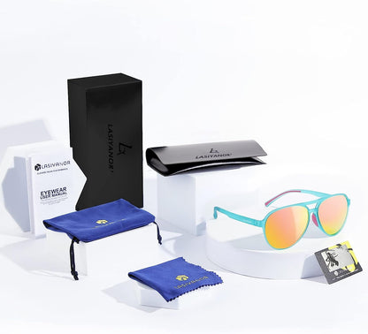 Lightweight TAC Polarized Tinted Classic Vintage Retro 70S Sunglasses, TR-90 Frame for Women Men, UV 400 Protection
