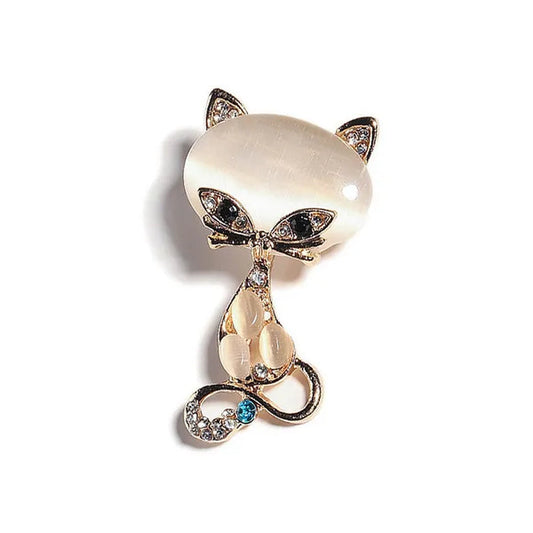 New Fashion Hot Sale Gold Color Filled Multicolor Opal Stone Fox Brooches Women's Fashion Cute Animal Crystal Pin Brooch Jewelry - WORLD TIME VISITS