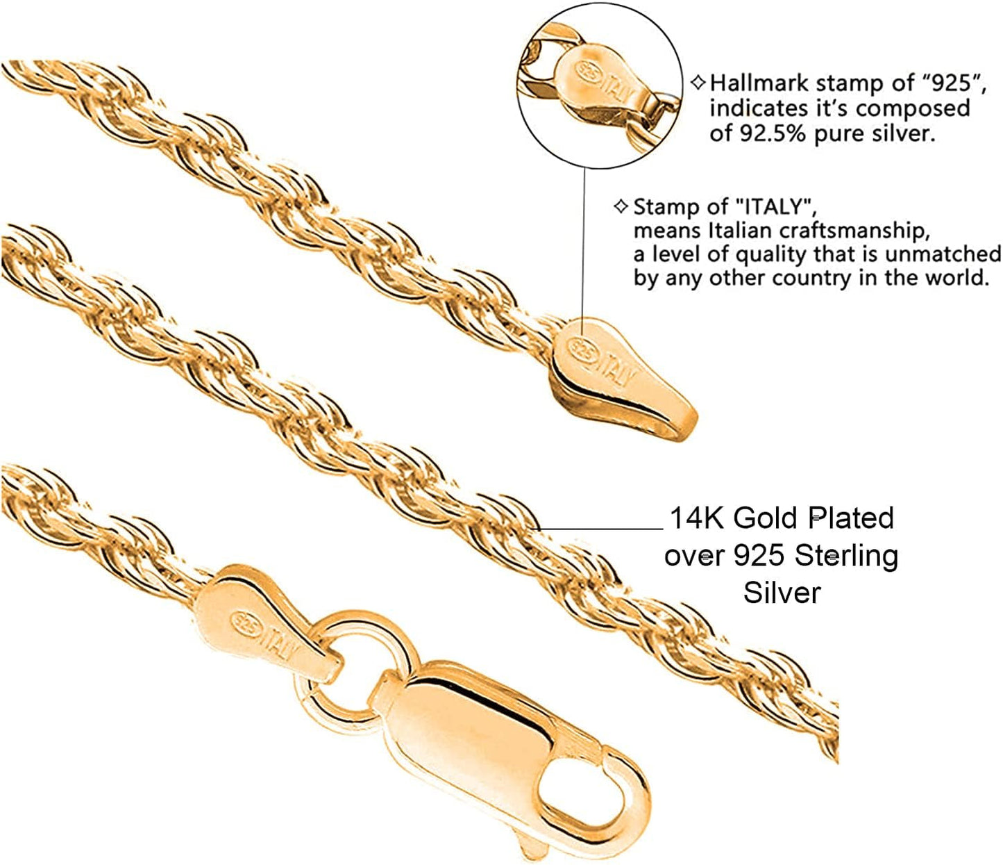 925 Sterling Silver Diamond Cut Cross Pendant Silver Rope Chain Necklace for Women & Men Religious Jewelry - Made in Italy Comes with a Gift Box - WORLD TIME VISITS
