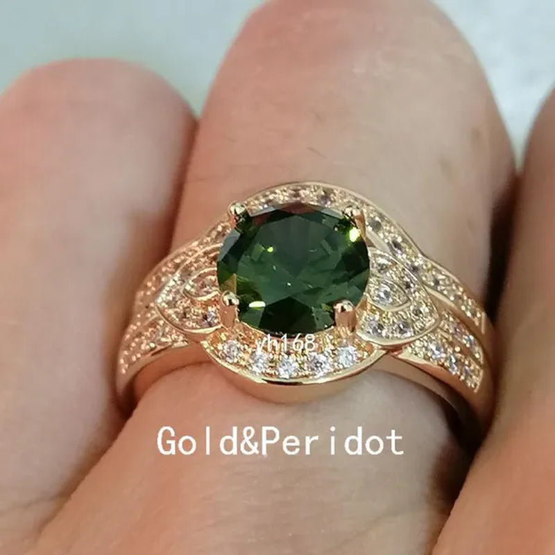 Women's Fashion  White Topaz Bridal Wedding Rings 18K Yellow Gold Filled&925 Silver Filled&14K Rose Gold Filled   Female Engagement Jewelry