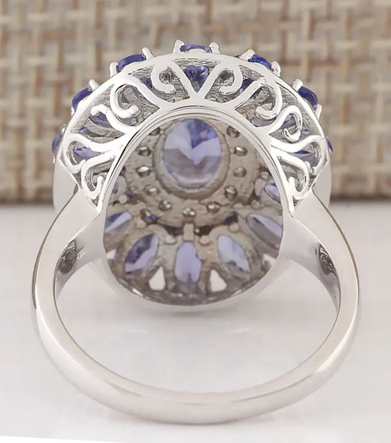 925 Sterling Silver 4.7CT Tanzanite Ring Gifts