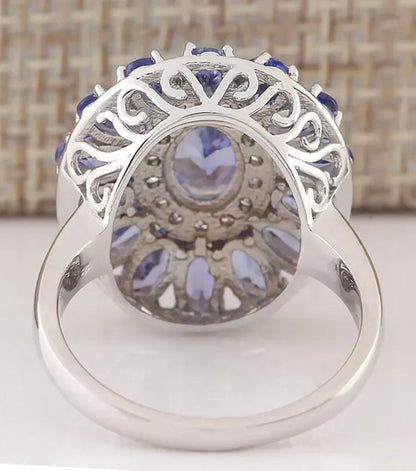 925 Sterling Silver 4.7CT Tanzanite Ring Gifts