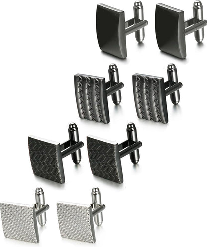 4-8 Pairs Wedding Business Classic Cufflinks for Men Unique Cufflink Set Mens
