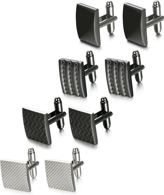 4-8 Pairs Wedding Business Classic Cufflinks for Men Unique Cufflink Set Mens