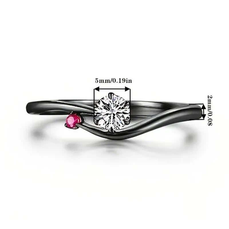 Gothic Women'S Ring Fashion Retro Black Wedding Ring Diamond Ring Fashion Retro Black Ms. Marry
