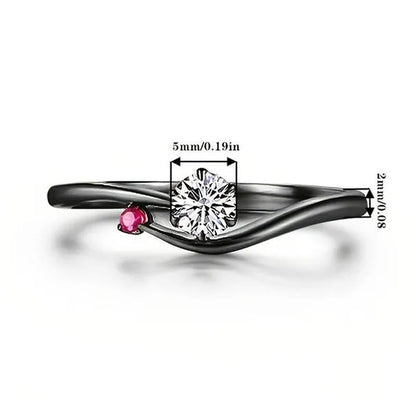 Gothic Women'S Ring Fashion Retro Black Wedding Ring Diamond Ring Fashion Retro Black Ms. Marry